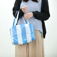 藍白手挽袋-人手製作 - 傳耆 Eldage