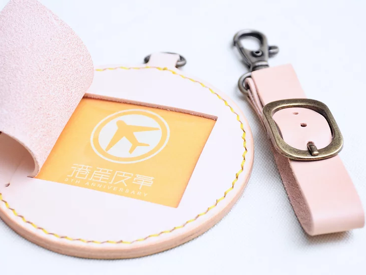 傳耆 Eldage - 皮革行李牌-黃色飛行棋 -DIY材料包/ 成品 (人手製作)