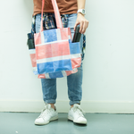 紅白藍購物袋-四格-人手製作
