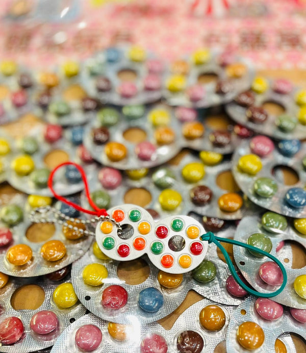 傳耆 Eldage - 匙扣套裝-眼鏡朱古力 連 彩色橡皮筋