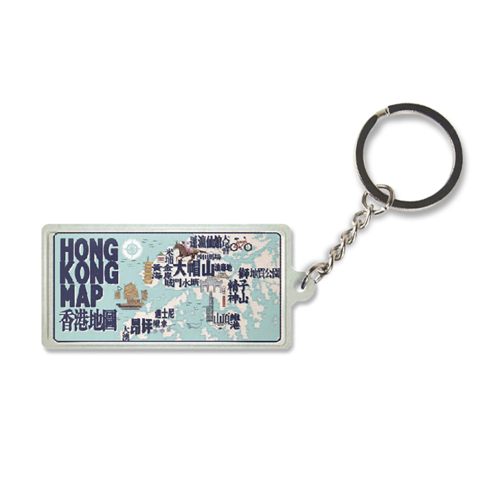 鐵皮匙扣-香港地圖