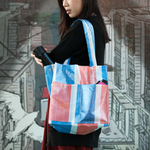 紅白藍購物袋-兩格-人手製作 - 傳耆 Eldage